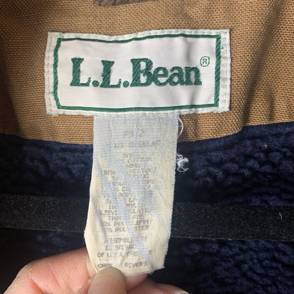 LL Bean Shearling Lined Chore Field Jacket Large? Brown Corduroy Trim Workwear - Picture 4 of 12